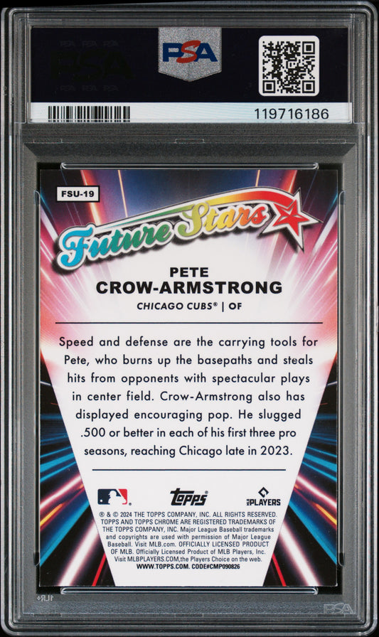 2024 Topps Chrome Update Future Stars Pete Crow-Armstrong #FSU19 PSA 9