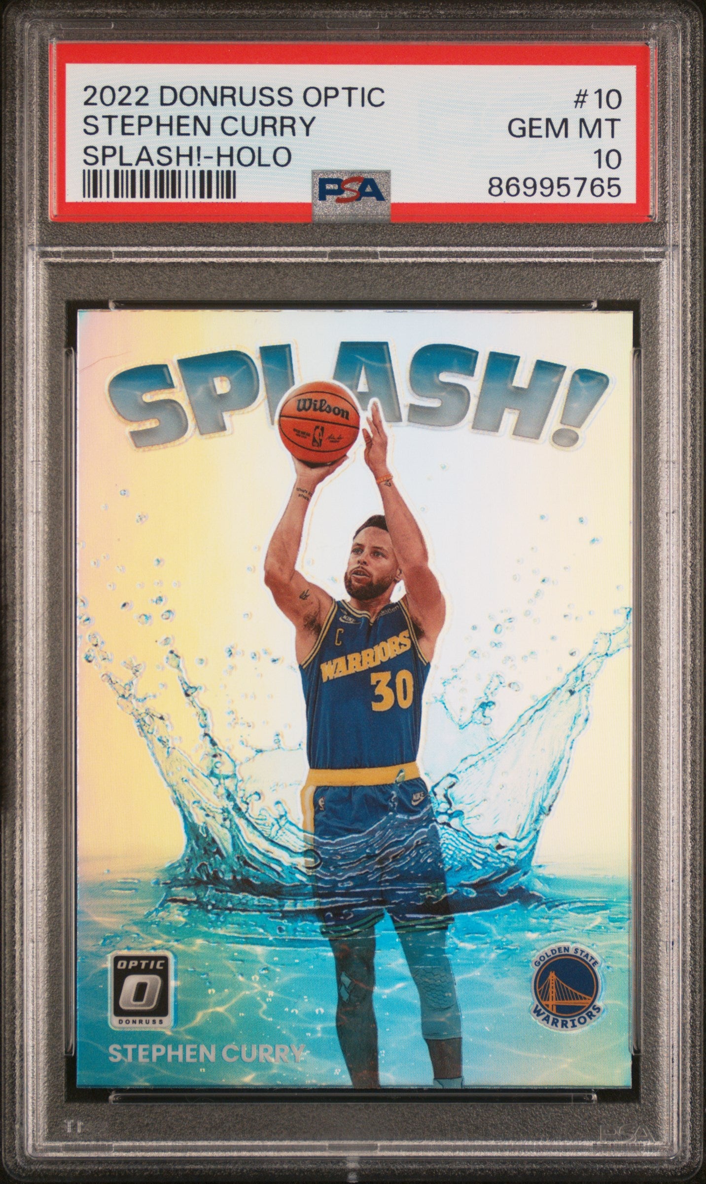 2022 Donruss Optic Splash Holo Stephen Curry #10 PSA 10