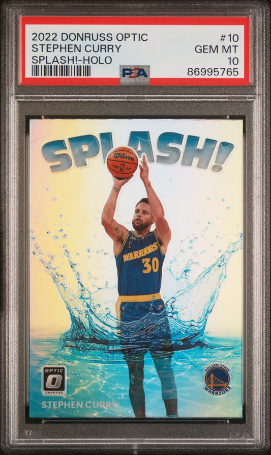 2022 Donruss Optic Splash Holo Stephen Curry #10 PSA 10