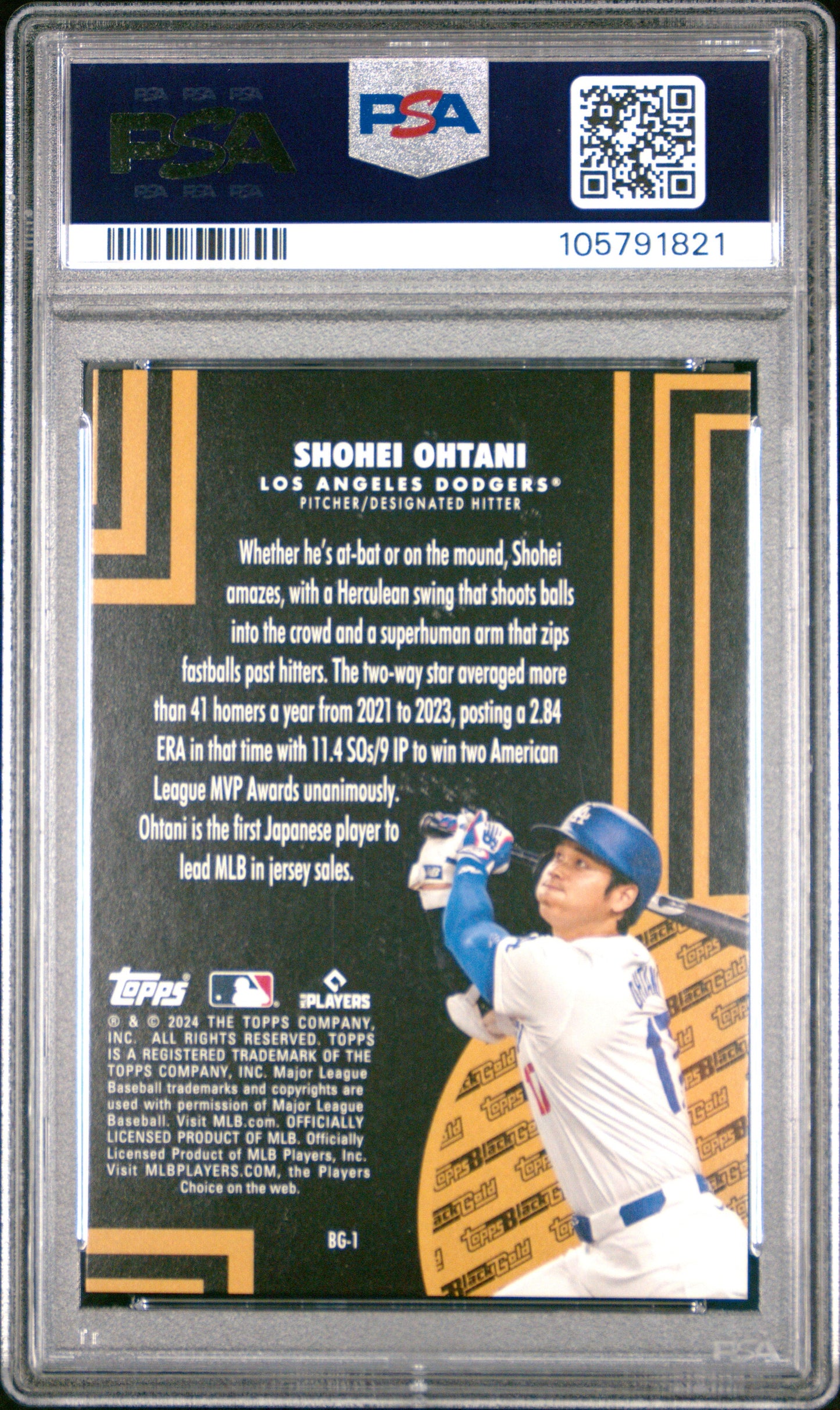 2024 Topps Black Gold - Gold /75 Shohei Ohtani #BG1 PSA 9