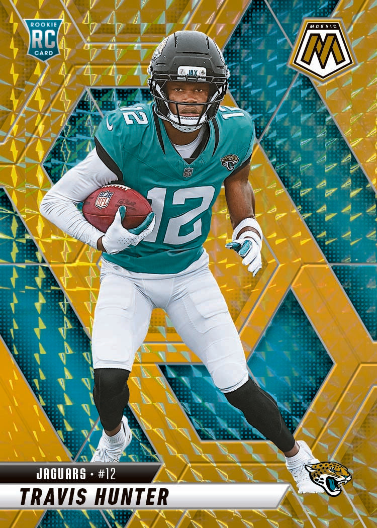 2025 Panini Mosaic Football Gold Travis Hunter