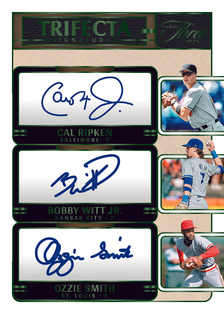 2025 Panini Three & Two Baseball Trifecta Autograph Card