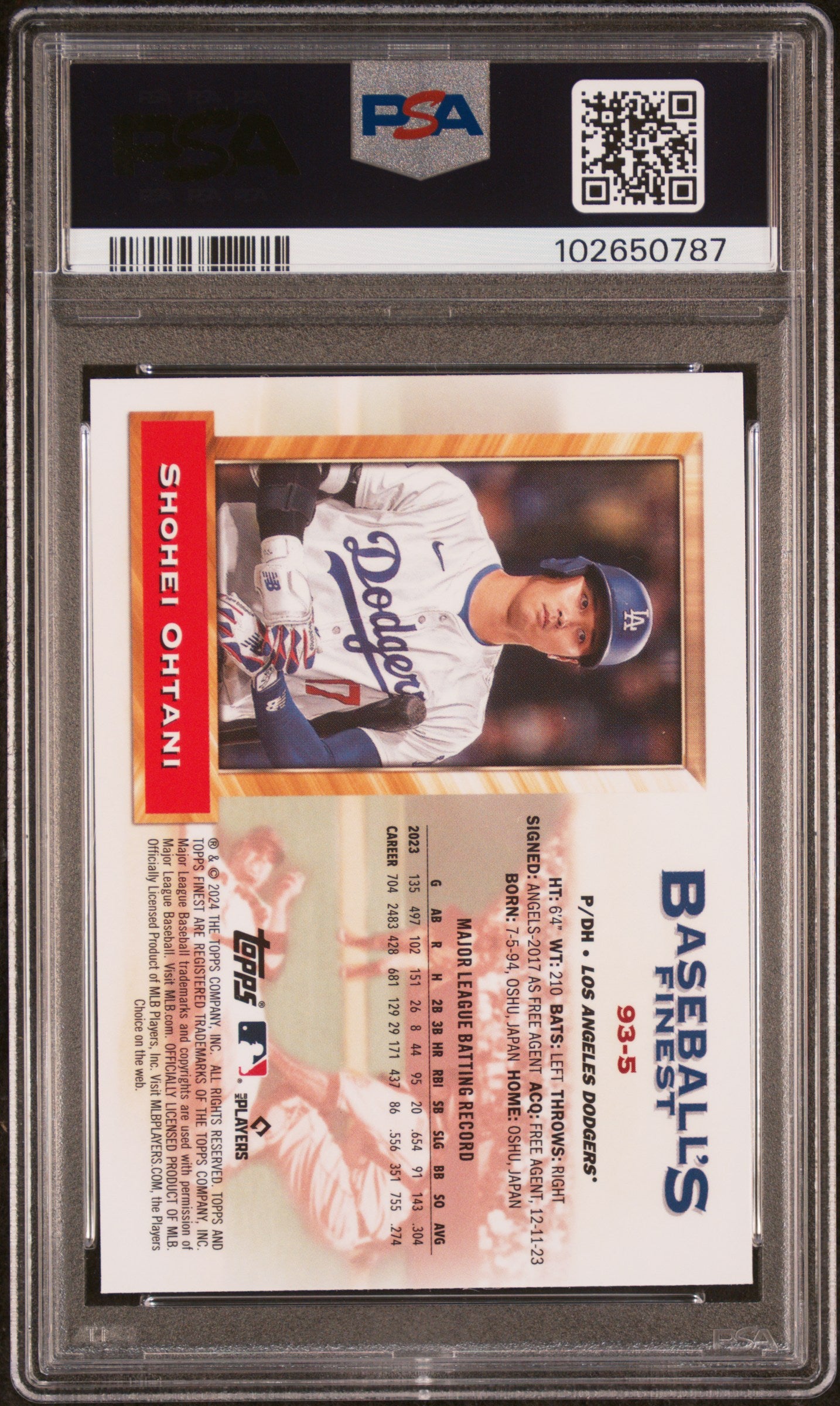 2024 Topps Finest What If '93 Prototypes: #93-5 Shohei Ohtani (PSA 9)