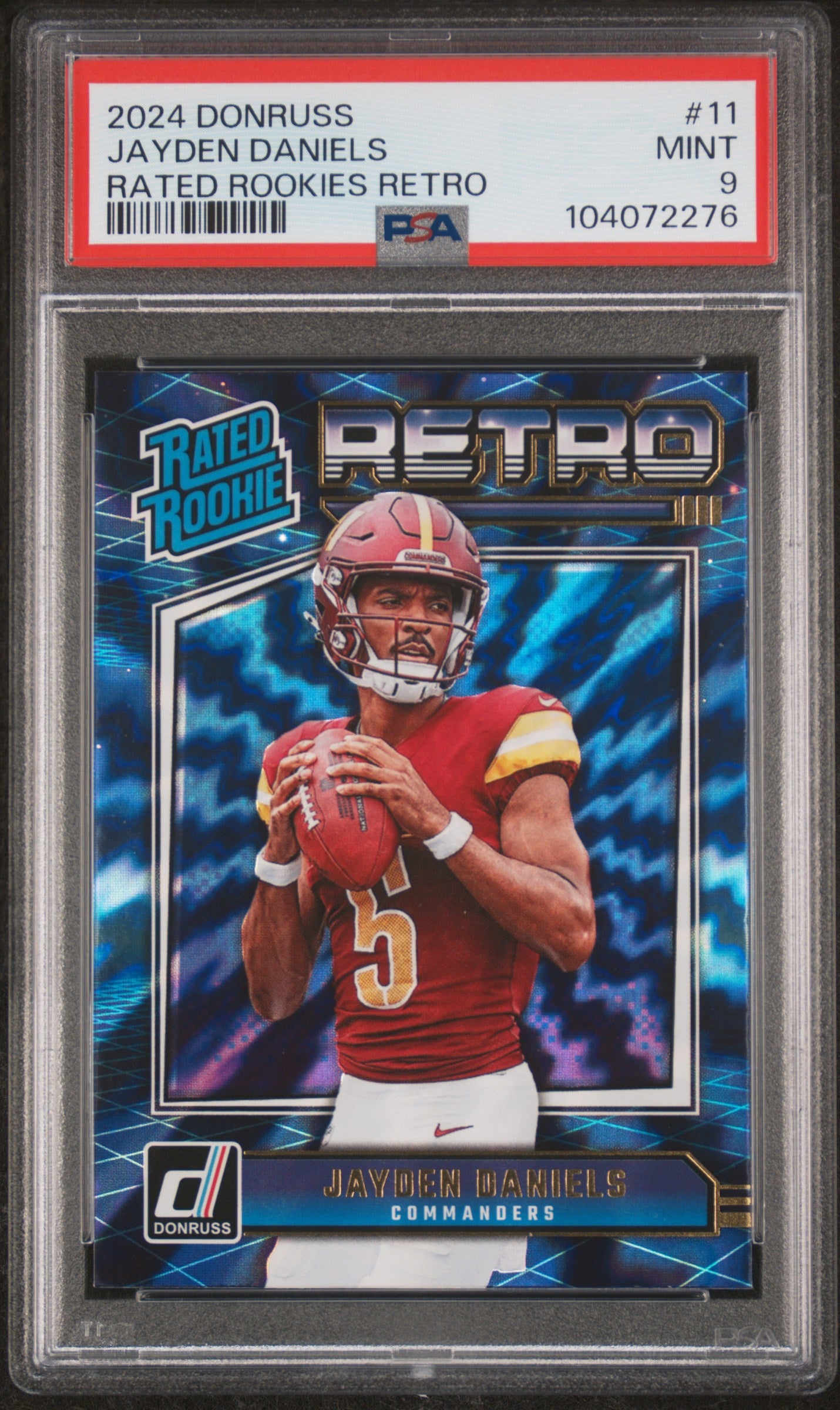 2024 Panini Donruss Rated Rookies Retro Jayden Daniels PSA 9