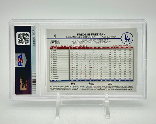 2024 Topps Chrome Logofractor Blue Refractor /150: #4 Freddie Freeman (PSA 10)