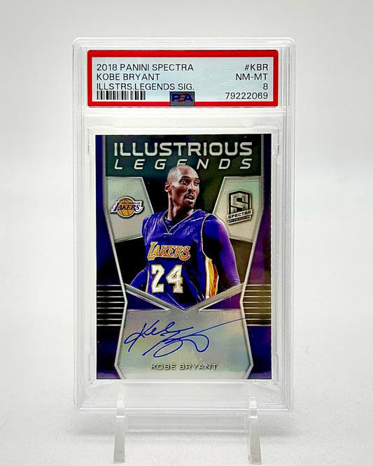 2018-19 Panini Spectra Illustrious Legends Signature /49: #IL-KBR Kobe Bryant (PSA 8)