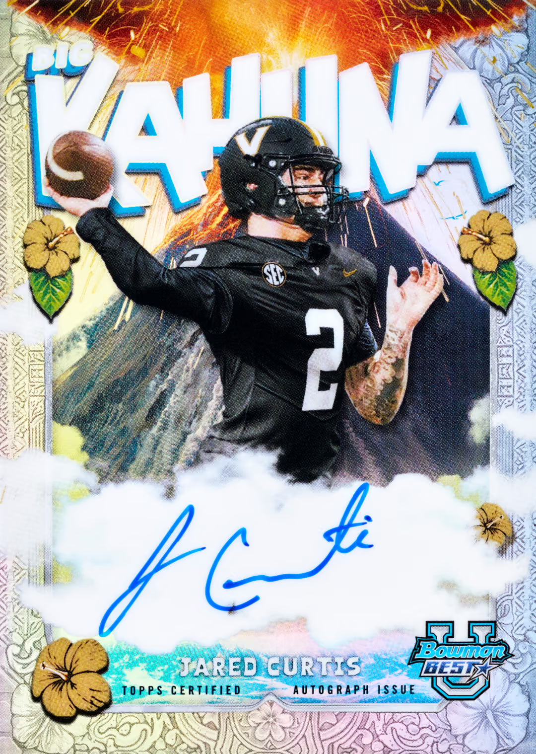 2026 Bowman University Best Football Jared Curtis Big Kahuna Autograph Card