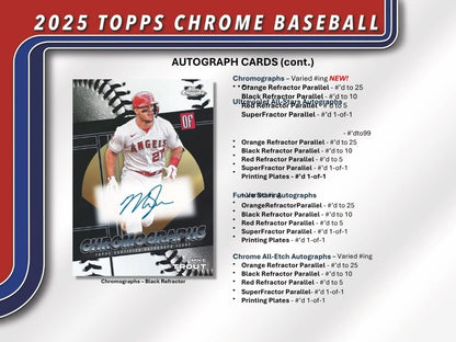 2025 Topps Chrome Baseball Hobby Box card information