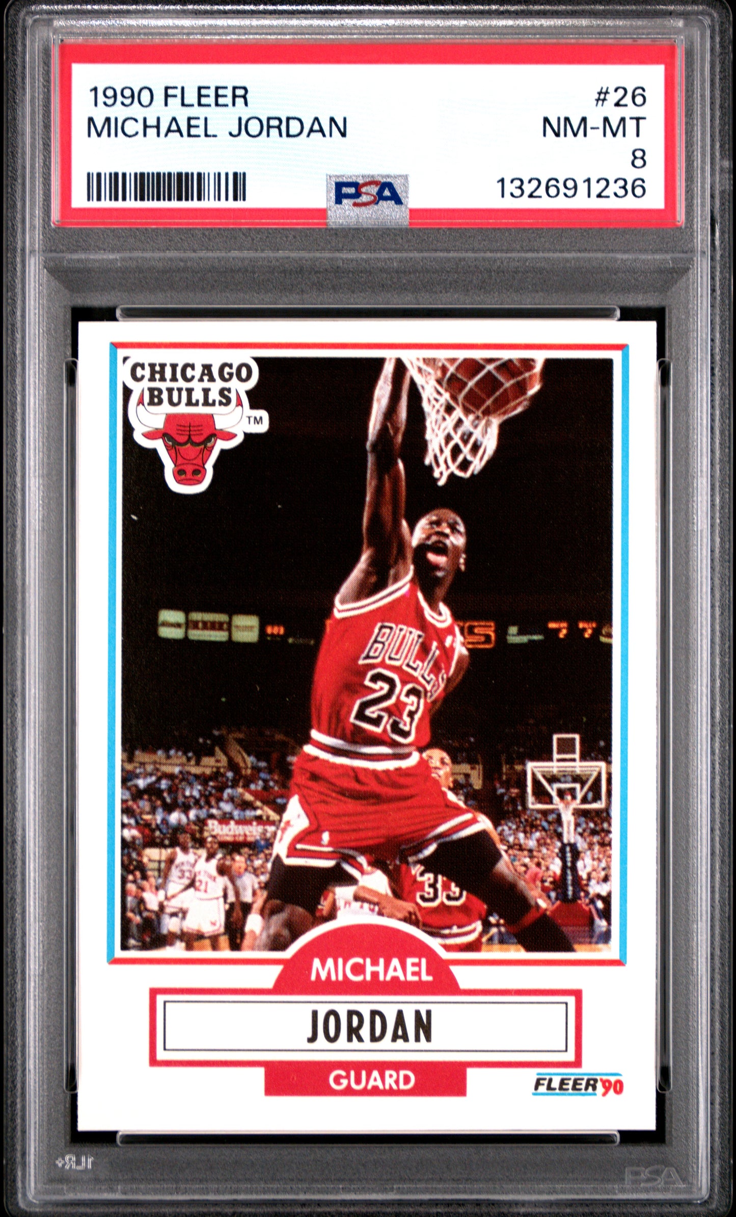 1990 Fleer #26 Michael Jordan PSA 8 Bulls Card - Front