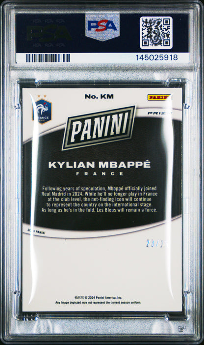 2024 Panini Select Black Friday Silver /25 Mbappé PSA 9 - Back