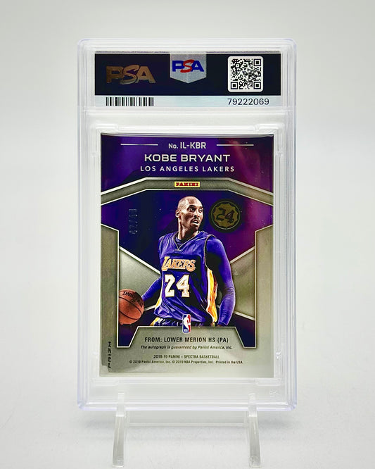 2018-19 Panini Spectra Illustrious Legends Signature /49: #IL-KBR Kobe Bryant (PSA 8)