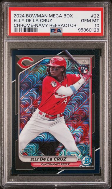 2024 Bowman Chrome Navy Refractor /175 #22 Elly De La Cruz PSA 10 - Front