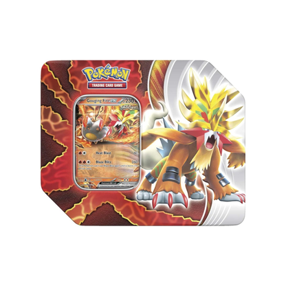 Pokémon Paradox Destinies Tin with Gouging Fire ex cover