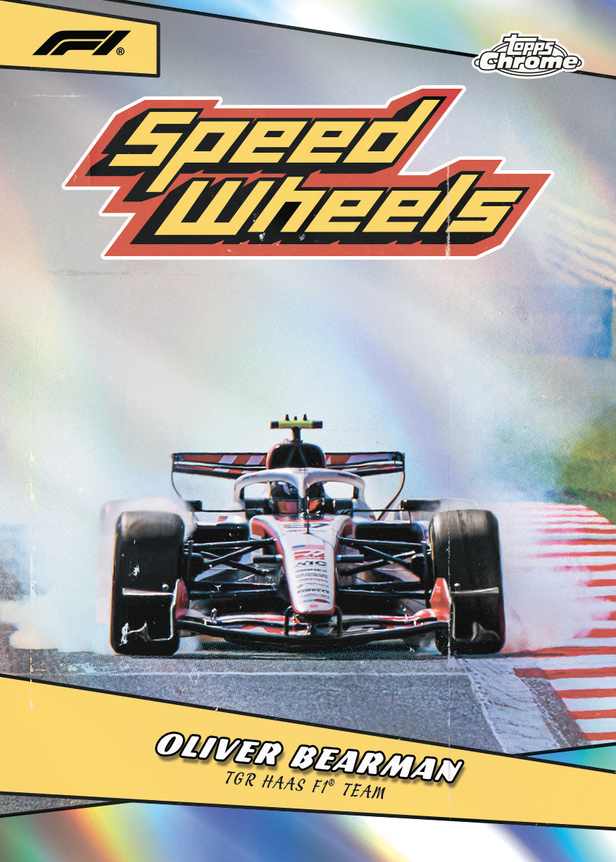 2026 Topps Chrome Formula 1 Oliver Bearman Speed Wheels Card