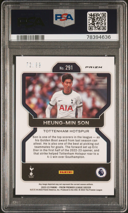 2022 Panini Prizm Premier League Red Mojo /99 #291 Heung-Min Son PSA 9
