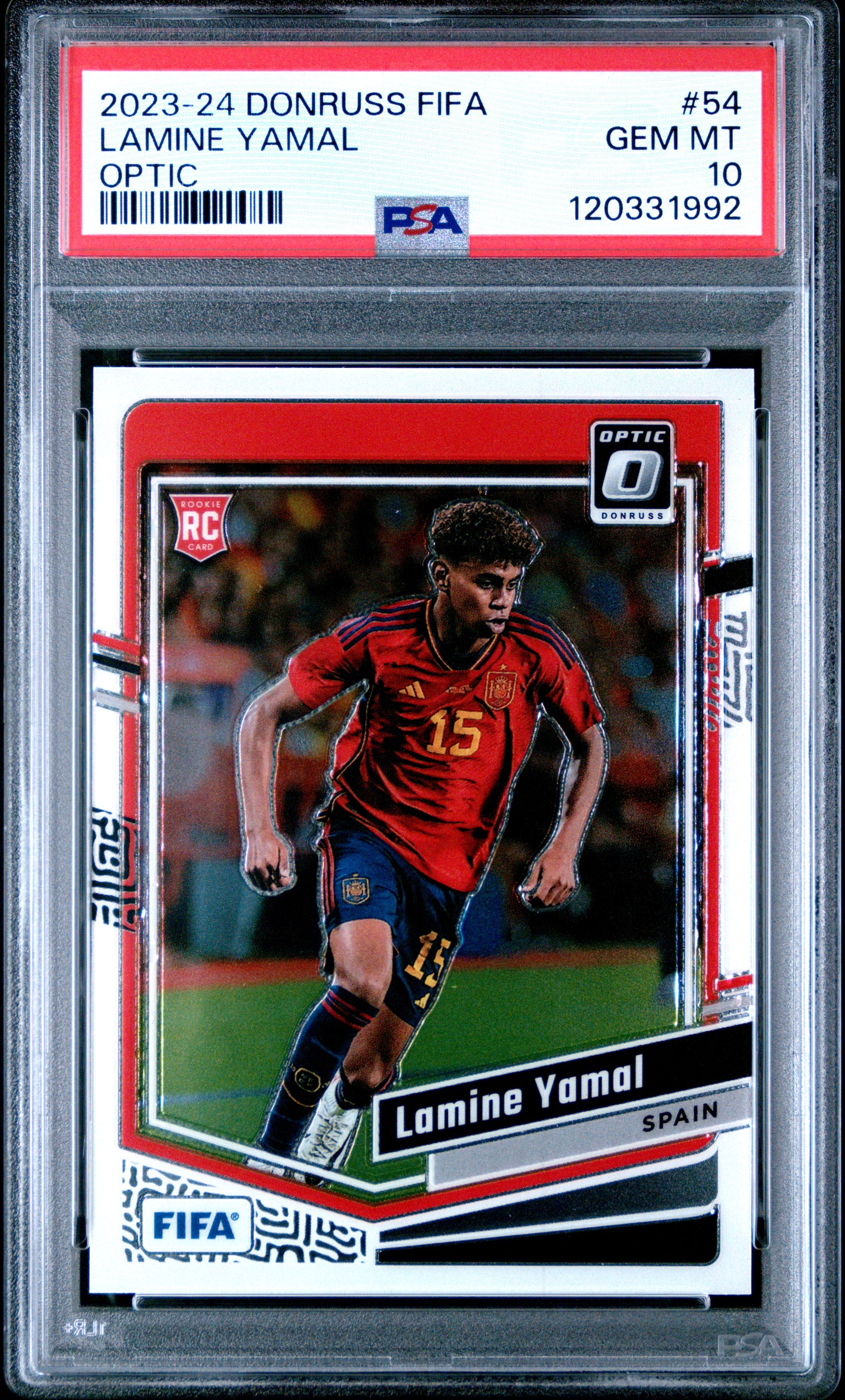 2023-24 Panini Donruss Optic FIFA Soccer #54 Lamine Yamal PSA 10 - Front