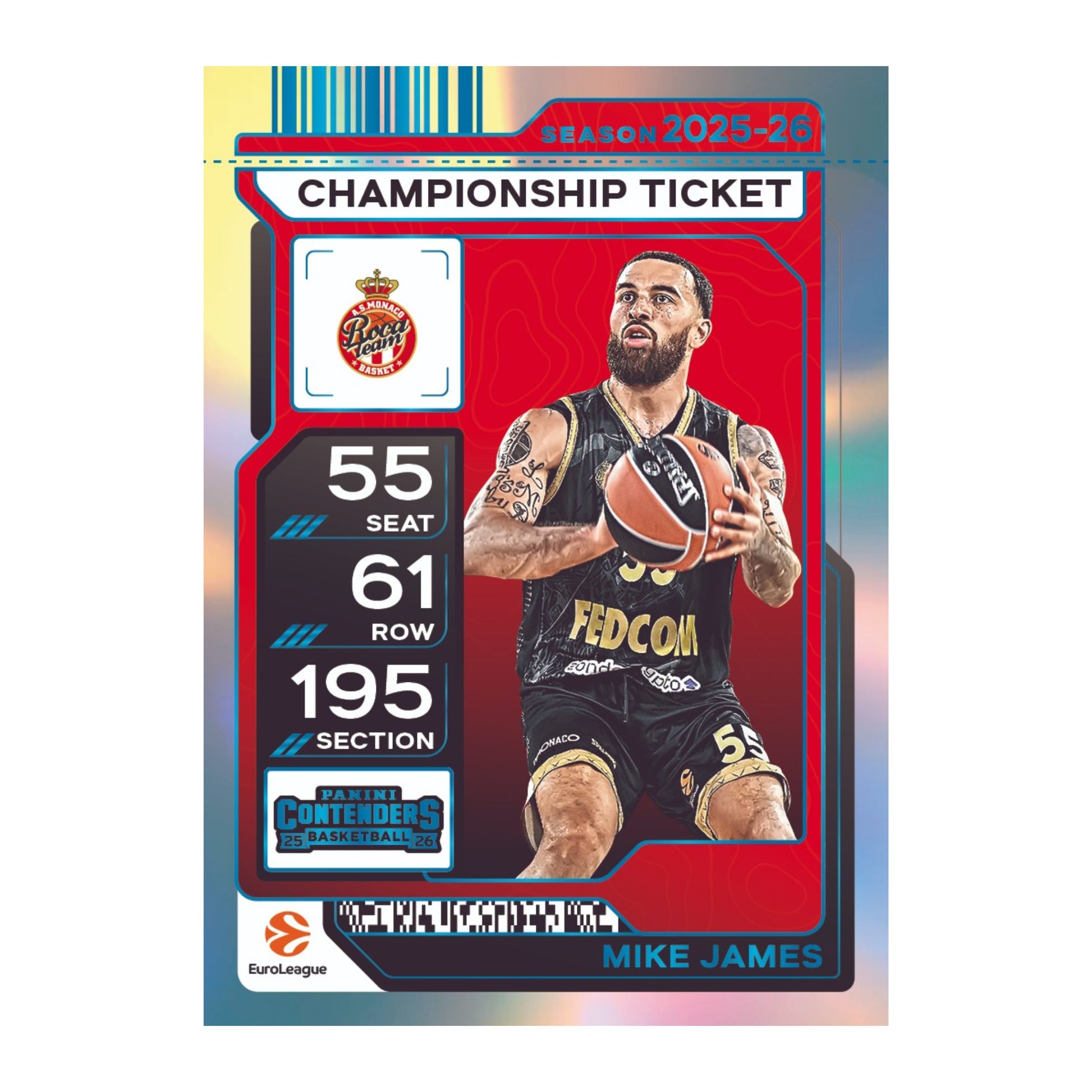 2025-26 Panini Euroleague Contenders Basketball Championship Ticket Mike James