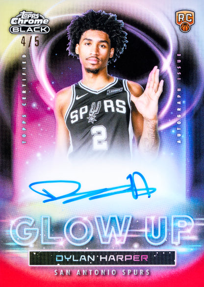 2025-26 Topps Chrome Black Basketball Dylan Harper Glow Up Autograph Card