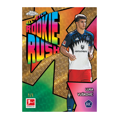 2025-26 Topps Chrome Bundesliga Soccer All-Etch Rookie Rush Luka Vuskovic