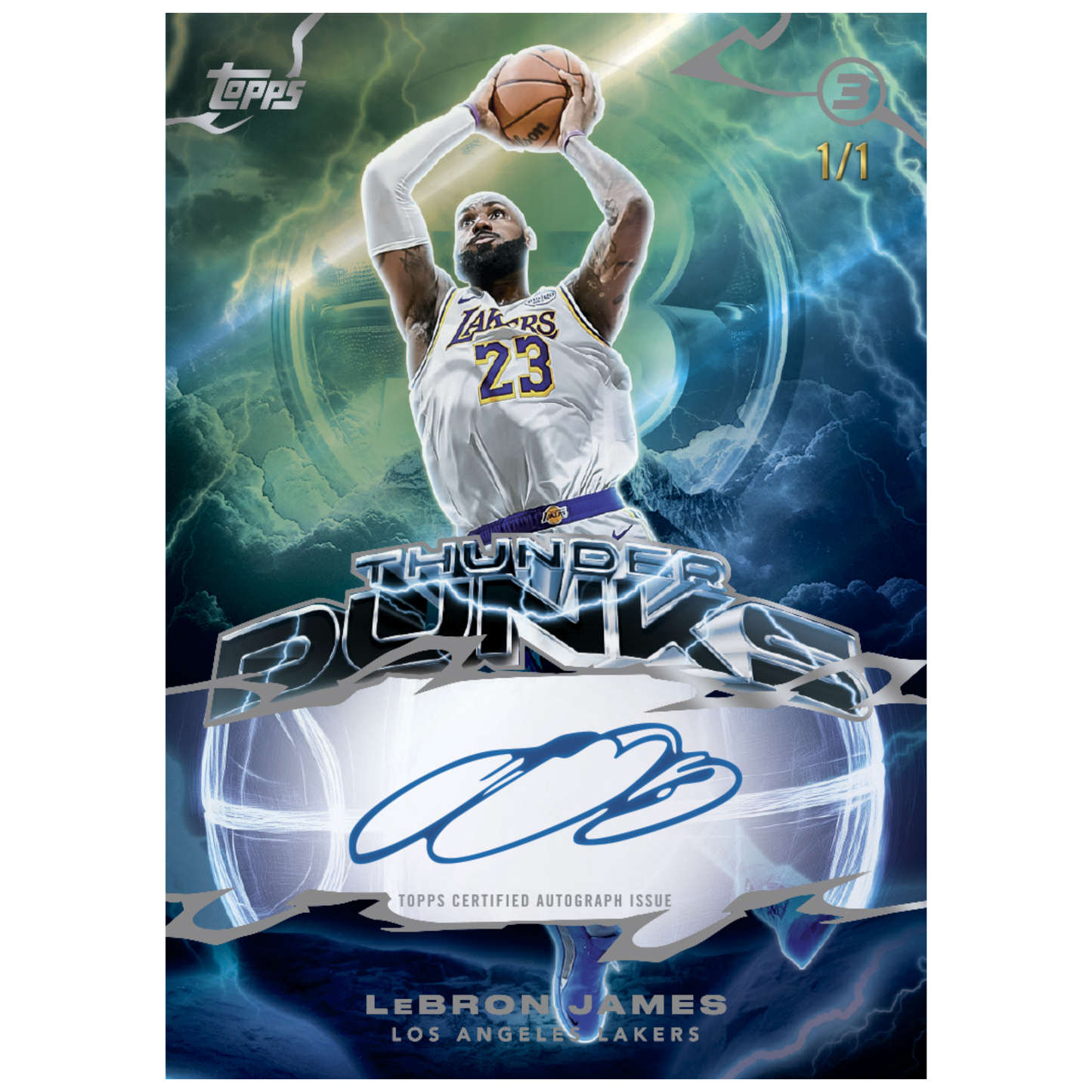 2025-26 Topps Three Basketball Thunderdunk Signatures LeBron James