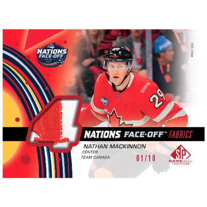 2025-26 Upper Deck SP Game Used Hockey 4 Nations Face-Off Fabrics Nathan MacKinnon
