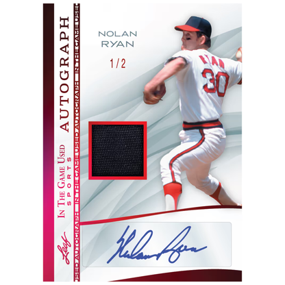 2025 Leaf In The Game Used Sports Patch Auto Nolan Ryan