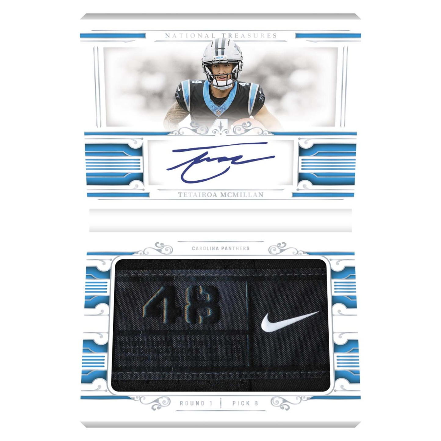 2025 Panini National Treasures Football Rookie Jumbo Prime Signatures Booklet  Laundry Tag Tetairoa McMillan