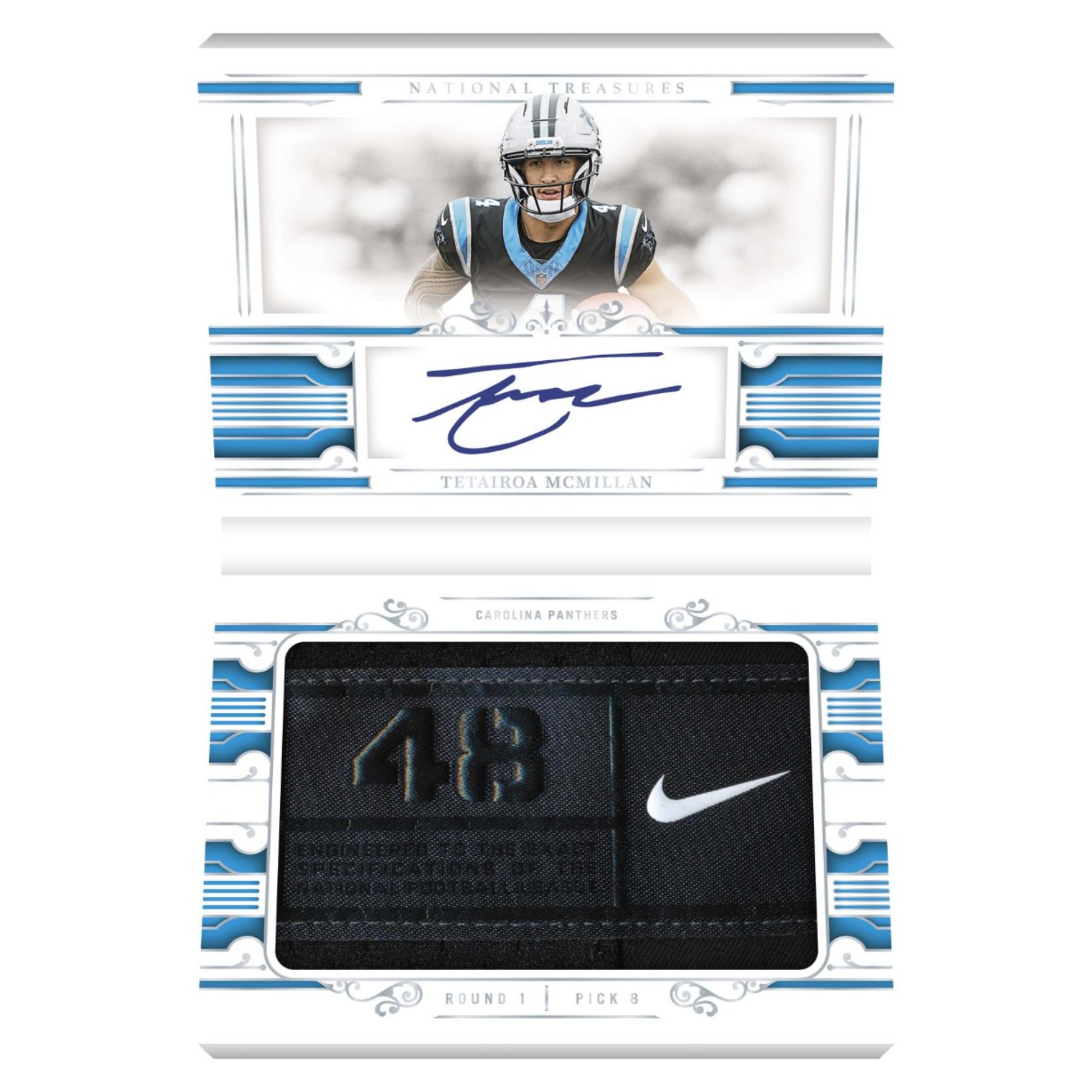 2025 Panini National Treasures Football Rookie Jumbo Prime Signatures Booklet  Laundry Tag Tetairoa McMillan