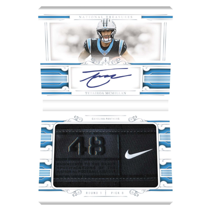 2025 Panini National Treasures Football Rookie Jumbo Prime Signatures Booklet  Laundry Tag Tetairoa McMillan