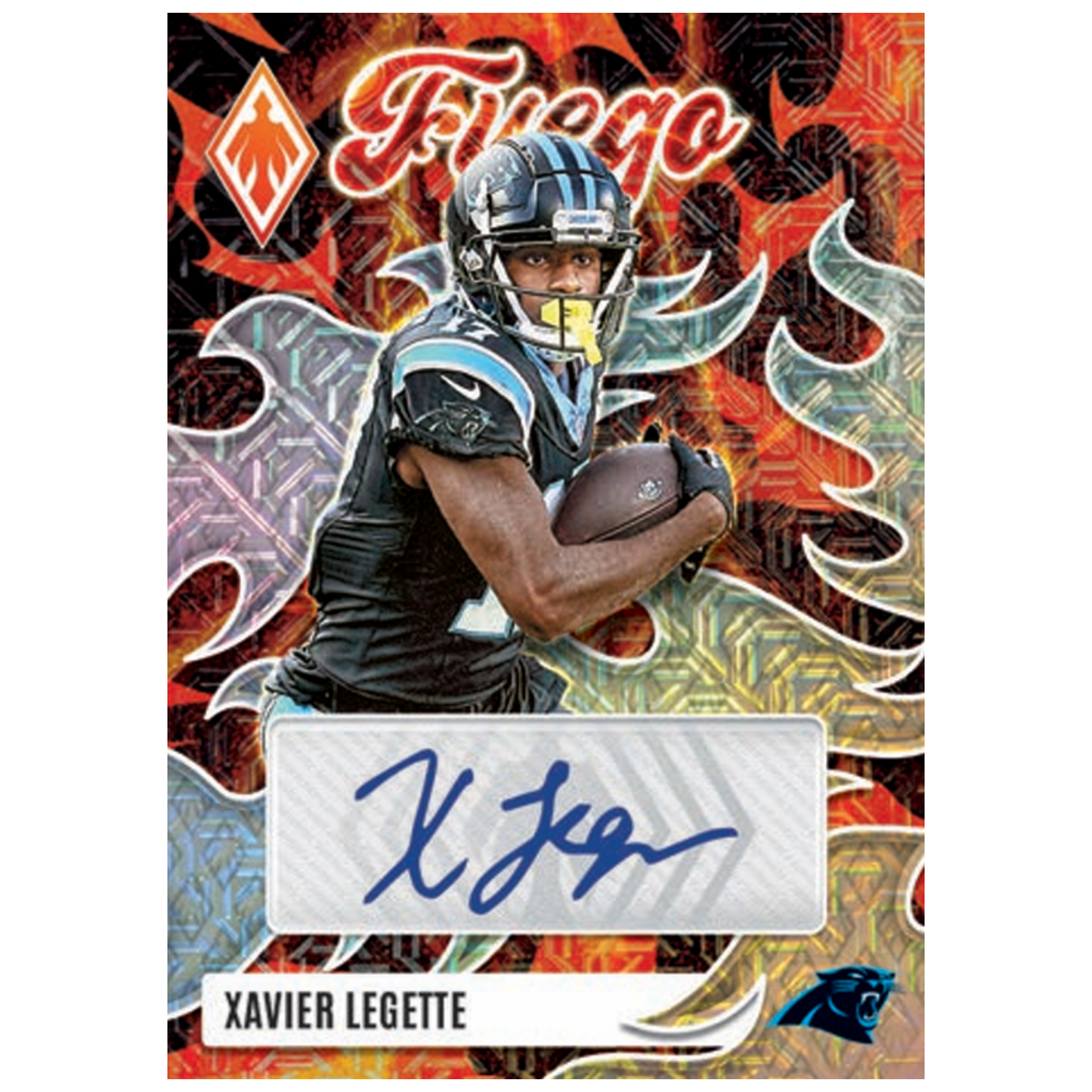2025 Panini Phoenix Football International Mojo Fuego Auto Xavier Legette