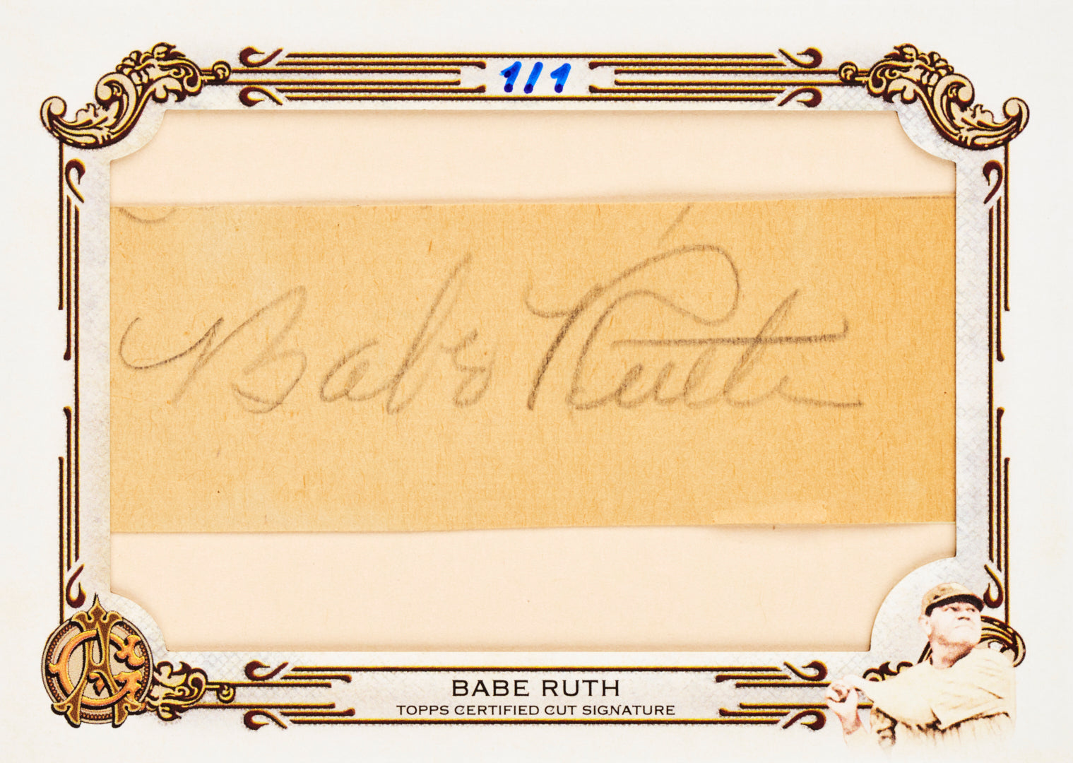 2025 Topps Allen & Ginter Baseball Cut Autograph Babe Ruth