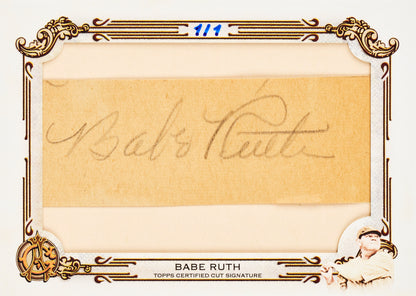 2025 Topps Allen & Ginter Baseball Cut Autograph Babe Ruth