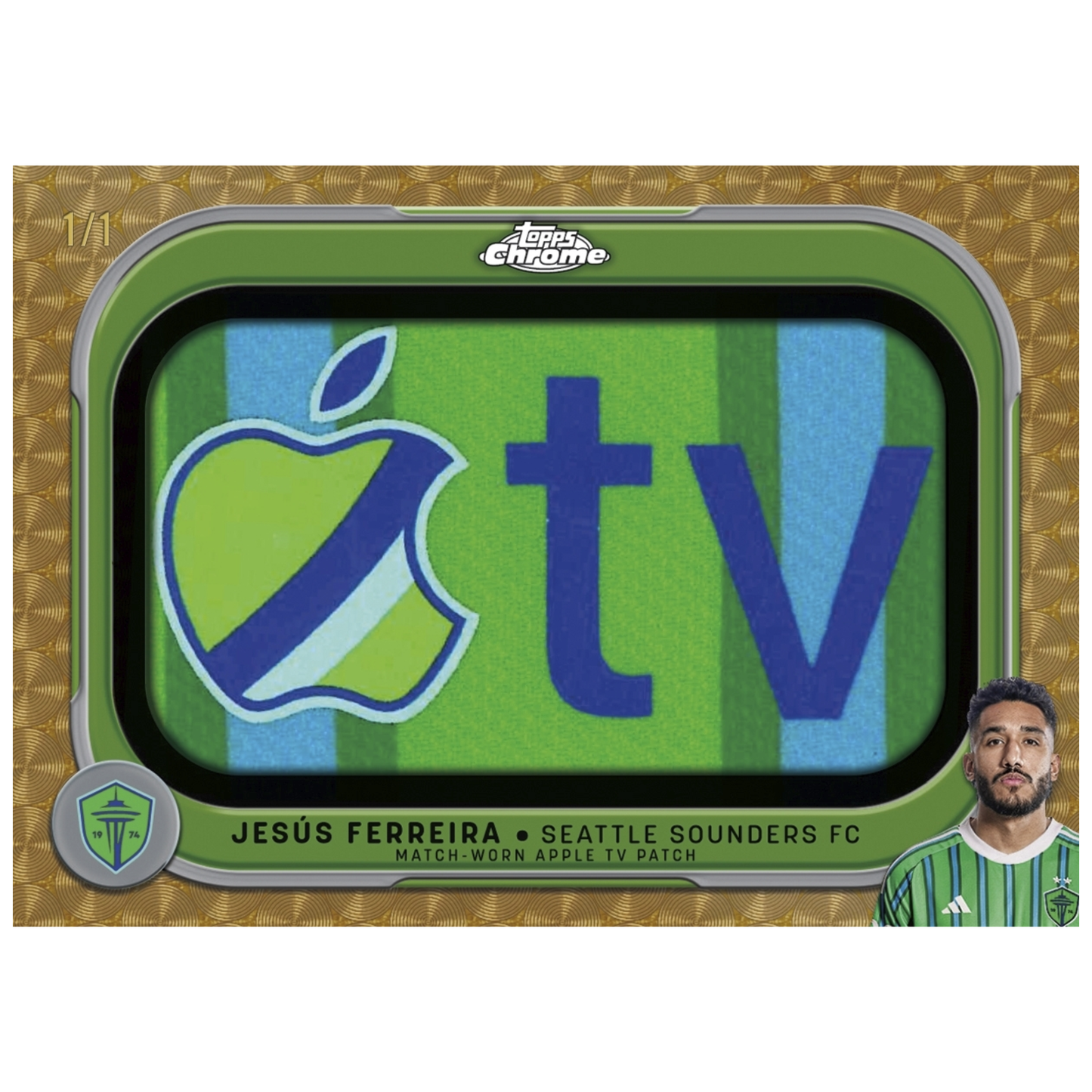 2025 Topps Chrome MLS Soccer Apple TV Patch Jesus Ferreira