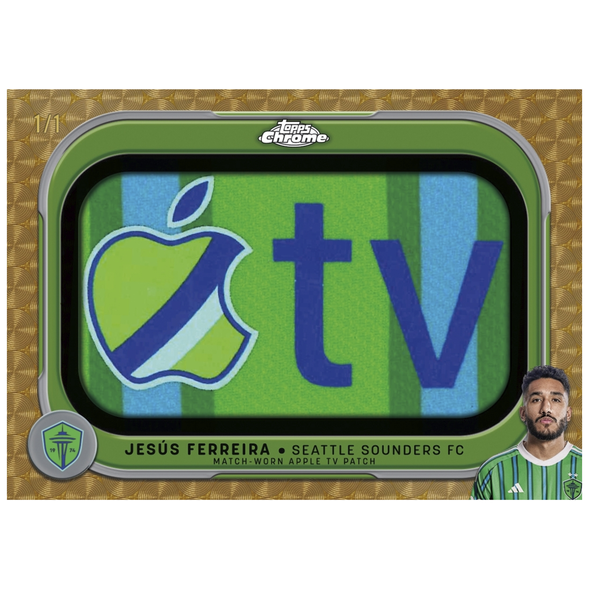 2025 Topps Chrome MLS Soccer Apple TV Patch Jesus Ferreira