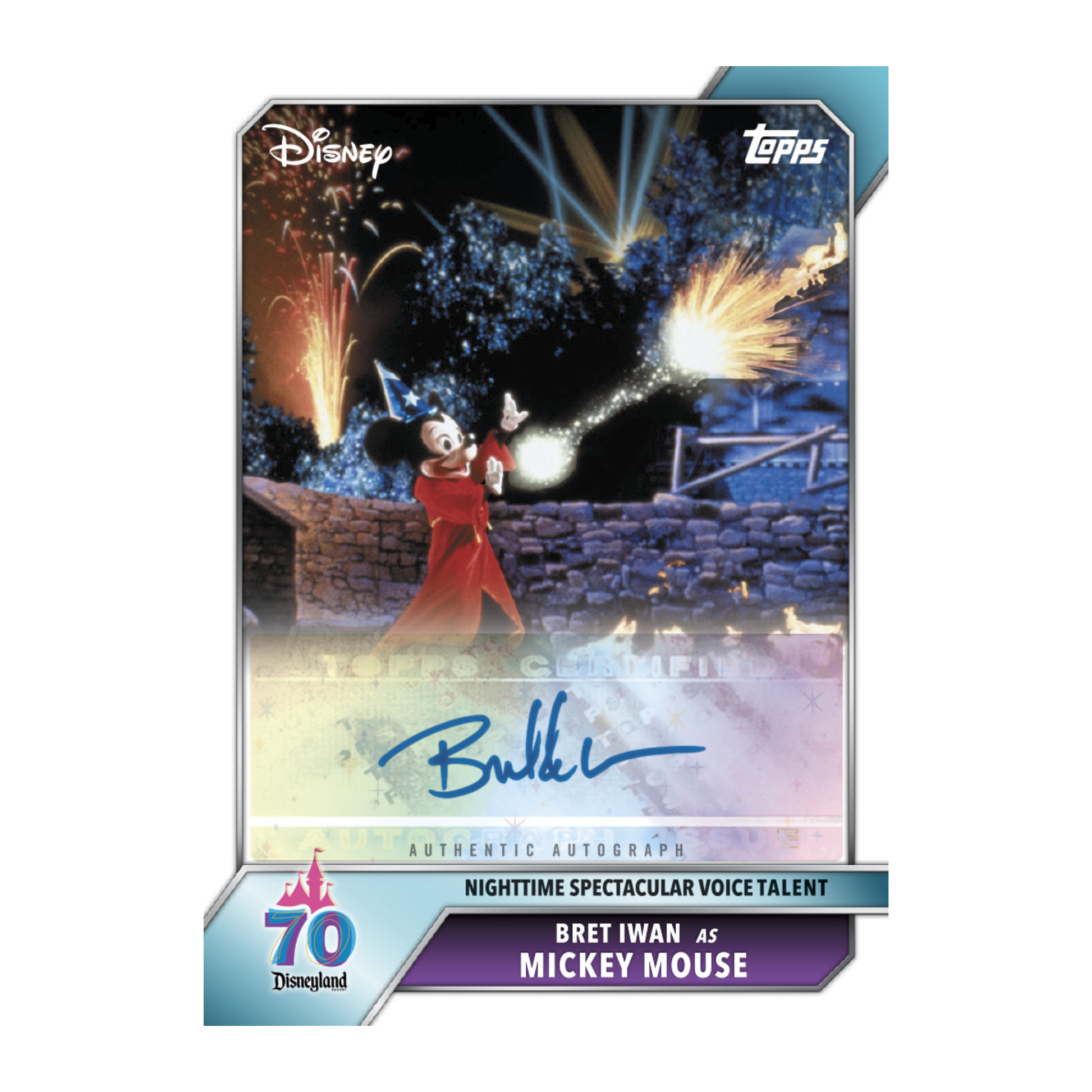 2025 Topps Disneyland 70th Anniversary Attraction Autograph Bret Iwan as Mickey Mouse