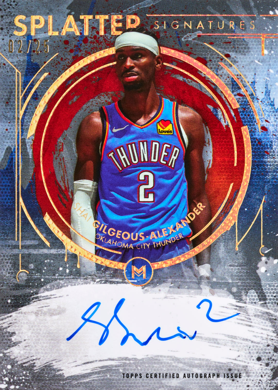 2025-26 Topps Motif Basketball Shai Gilgeous-Alexander Splatter Signatures Autograph Card