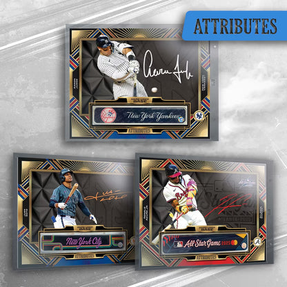 2026 Fanatics Under Wraps MLB Emanate Baseball Attributes Card Art (Aaron Judge, Ronald Acuna Jr., Juan Soto)
