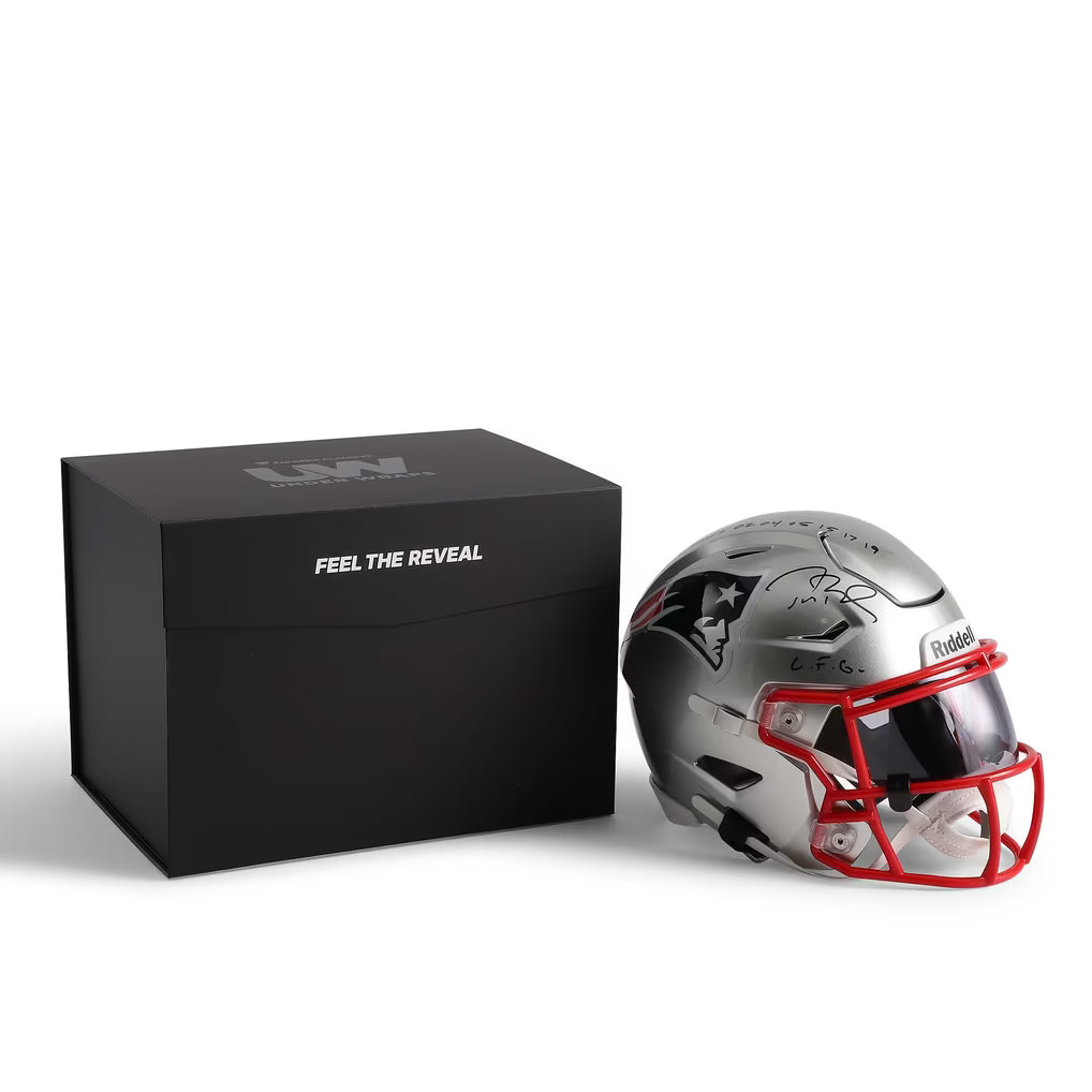 2026 Fanatics Under Wraps Autographed NFL Mid-Size Helment - Side-by-Side