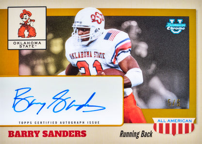 2026 Bowman Football Barry SAnders 1955 All-American Autograph Card