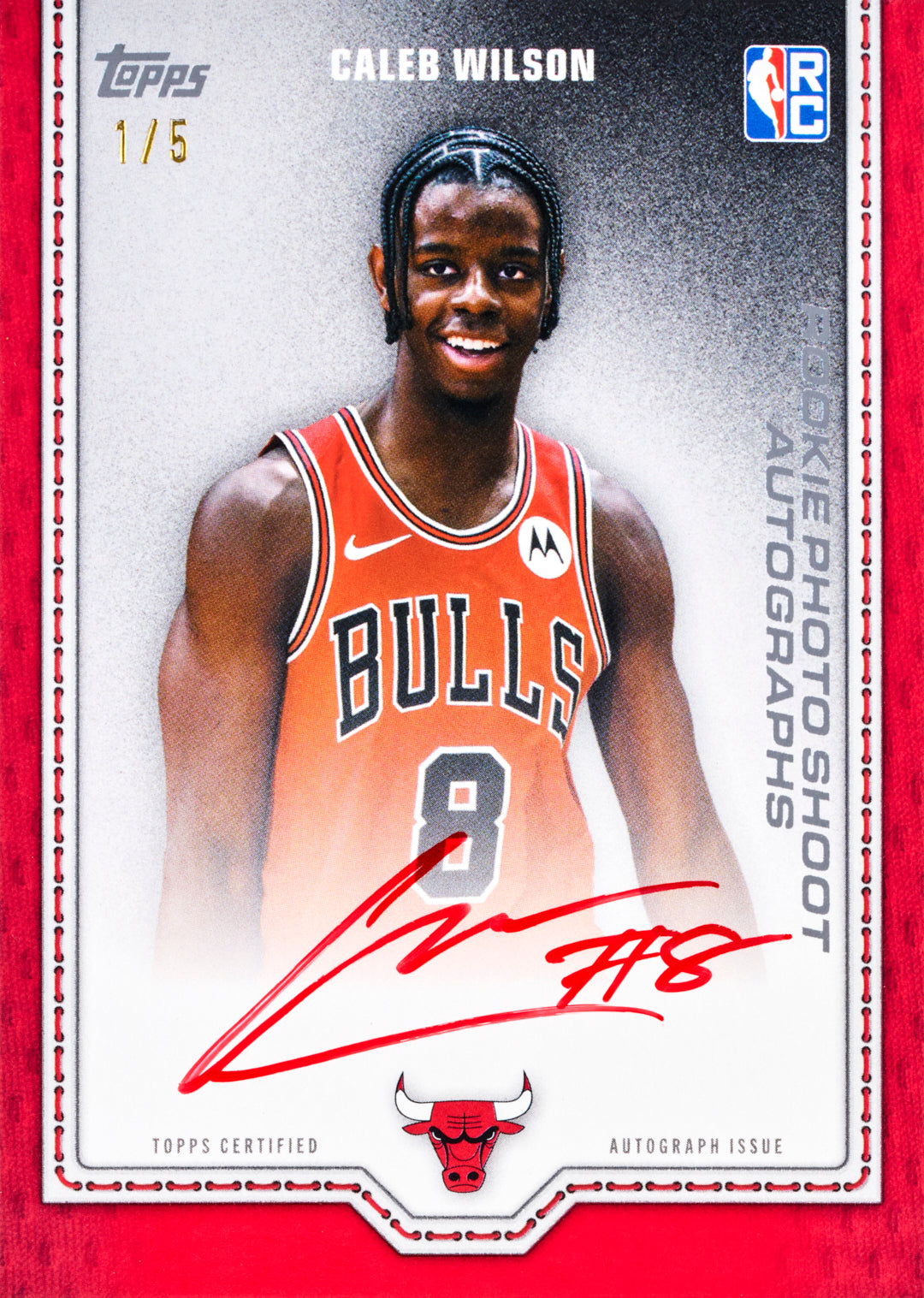 2026-27 Topps Flagship Basketball Caleb Wilson Rookie Photo Shoot Autographs Card