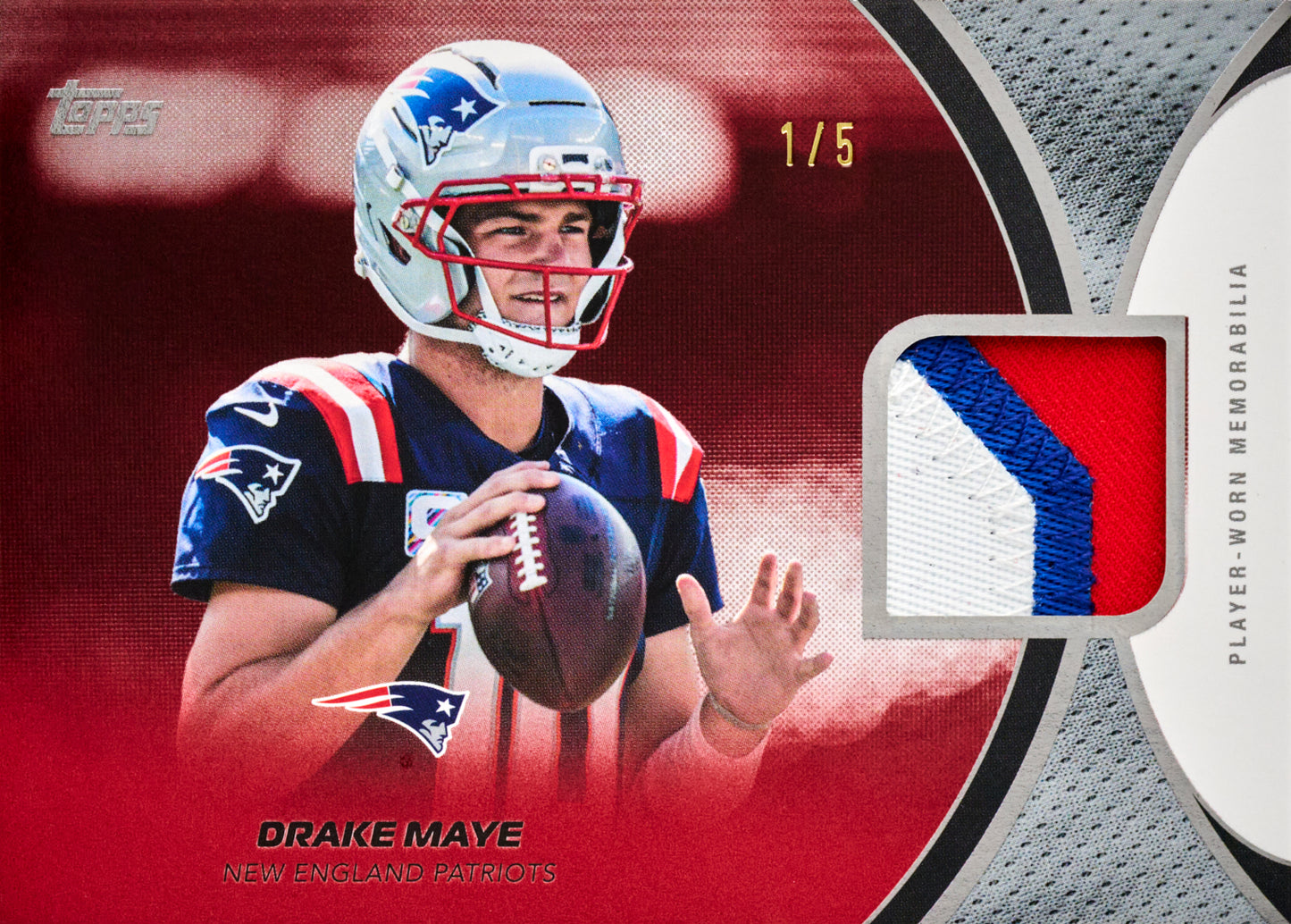 2026 Topps Flagship Football Drake Maye NFL Material Card
