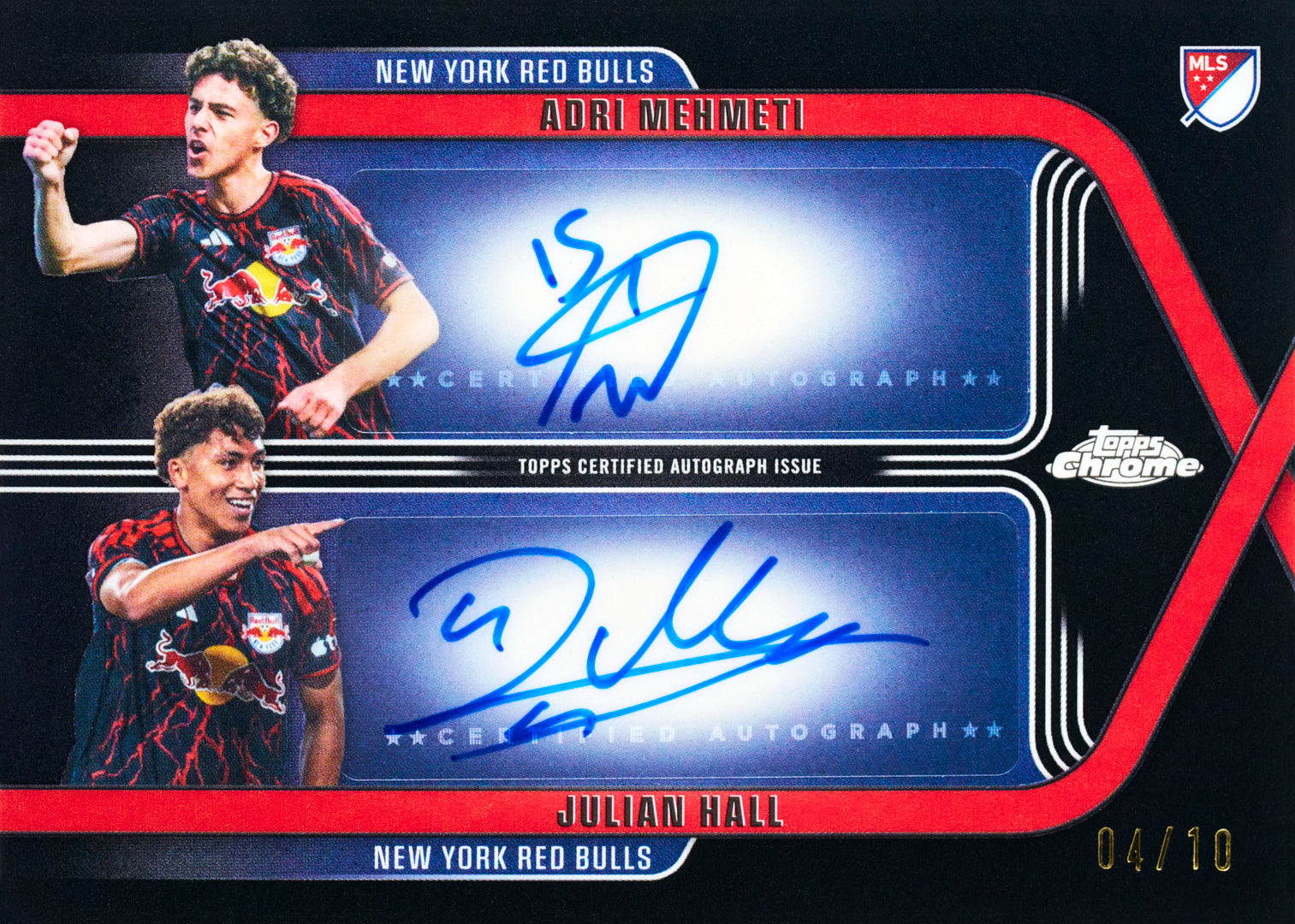 2026 Topps Chrome Major League Soccer Adri Mehmeti & Julian Hall Dual Autograph Card