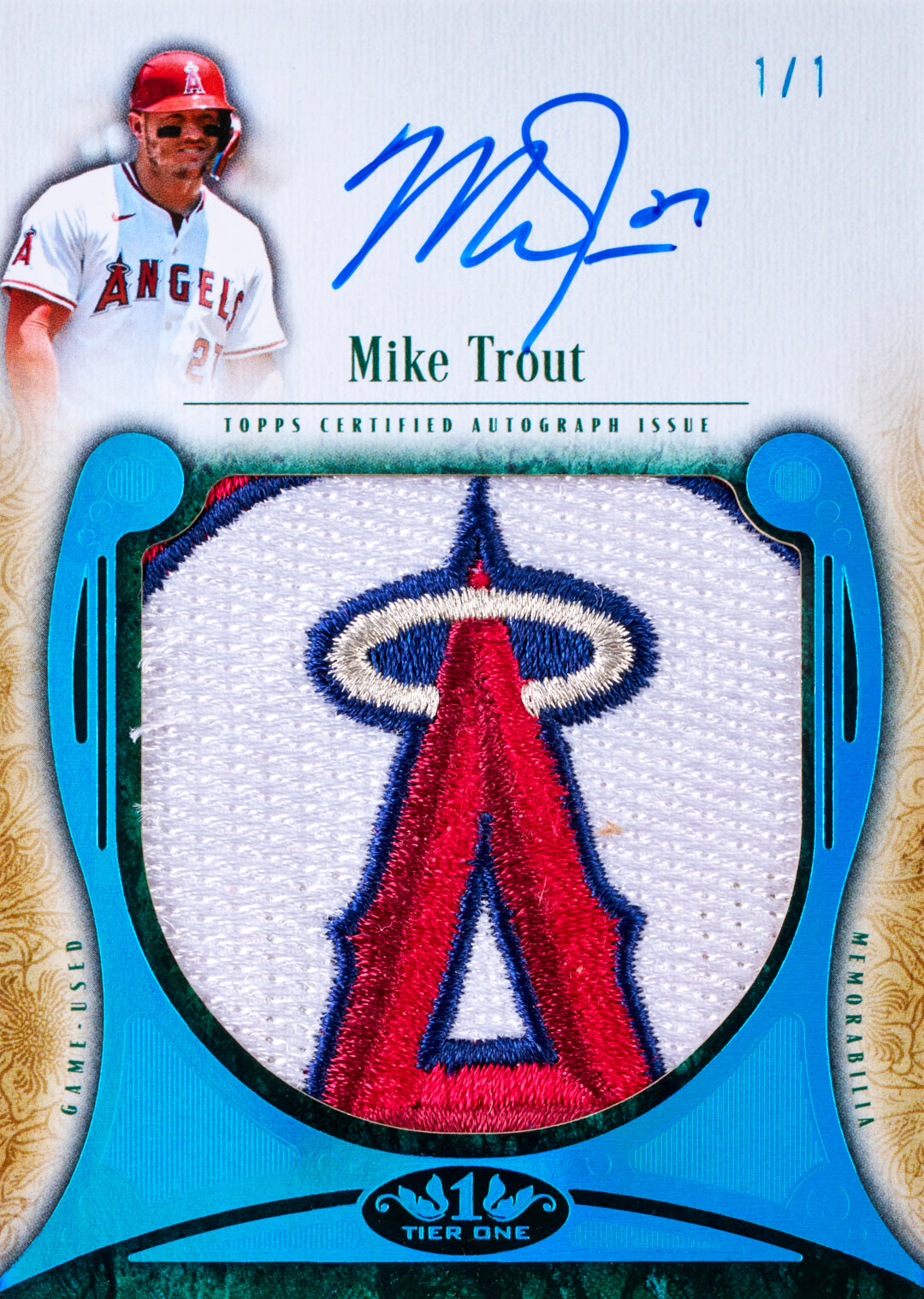 2026 Topps Tier One Baseball Mike Trout Patch Autograph