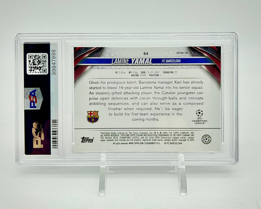 2023-24 Topps Chrome UCC Refractor: #64 Lamine Yamal (PSA 10)