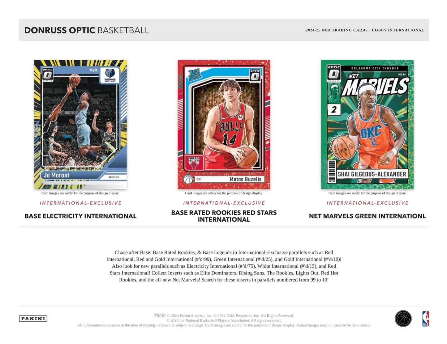 2024-25 Panini Donruss Optic Basketball International Hobby Box