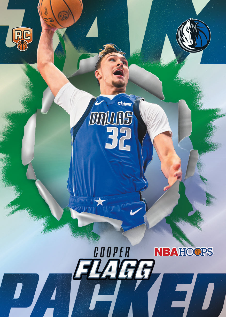 2025-26 Topps NBA Hoops Basketball Fanatics Exclusive Cooper Flagg Jam Packed Geen Hoops Card
