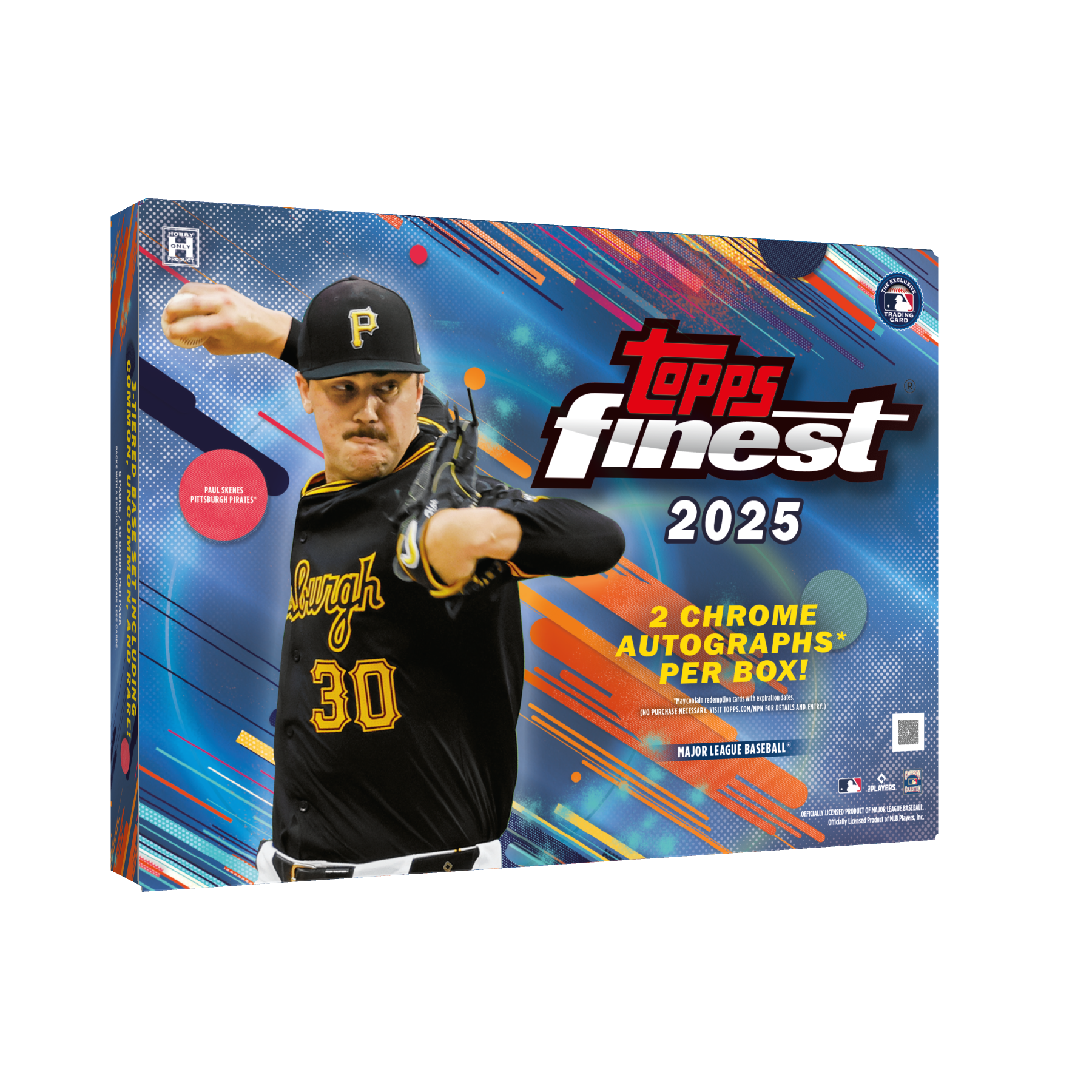 2025 Topps Finest Baseball Hobby trading card box with a baseball player on the cover