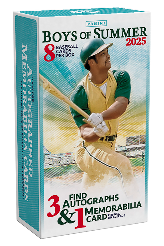 Panini Boys of Summer 2025 baseball hobby box with a player on the front