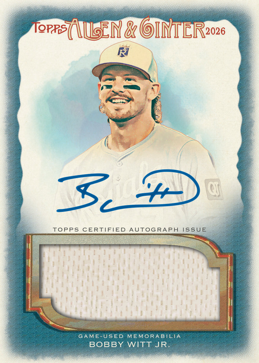 2026 Topps Allen & Ginter Baseball Bobby Witt Jr. Autograph Relic Card