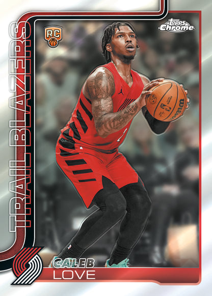 2025-26 Topps Chrome Update Basketball Caleb Love Base Card